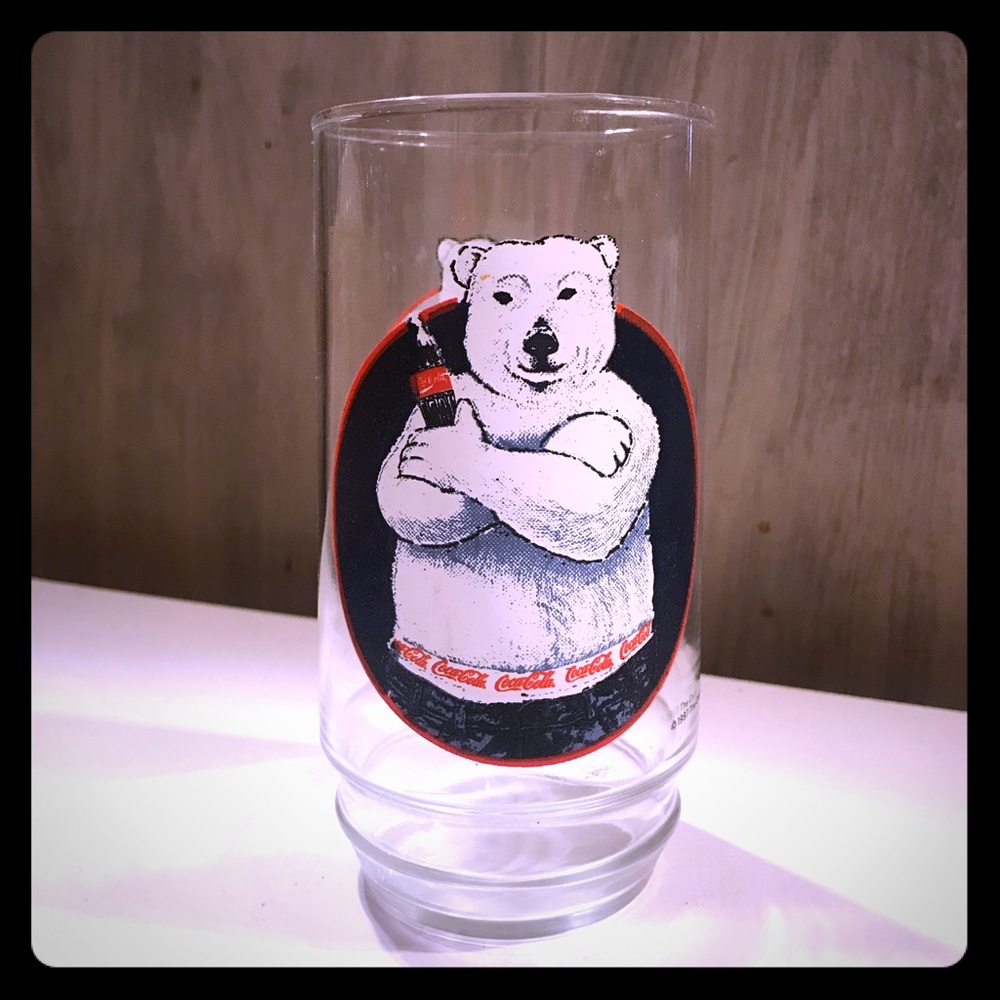 Vintage Coca Cola Polar Bear Glass